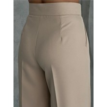 Zeo Basic Kadın Yüksek Bel Cırt Kapamalı Palazzo Pantolon