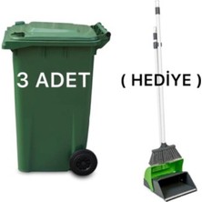 3 Adet Plastik Çöp Konteyneri 240 Litre  - Isıya Karşı Dayanıklı Malzeme -(Faras )
