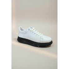 Modayak Cap 2040 Siyah & Beyaz  Bağcıklı Erkek Sneaker Ayakkabı