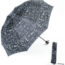 Marlux Kadın Matematik Desenli Siyah Şemsiye Manuel Kullanım İçin Windproof Özellikli