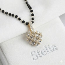 Stelia 16L Çelik Zincir Kristal Boncuklu Kalpli Kadın Kolye
