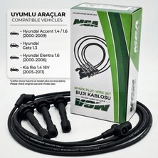 MGA Buji Kablo Seti Hyundai Accent 1.4-1.6 (2000-2009) Getz 1.3 Elantra 1.6 Kia Rio 1.4 16V Uyumlu