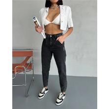 Zeo Basic Ön Pileli Baloon Fit Füme Jean