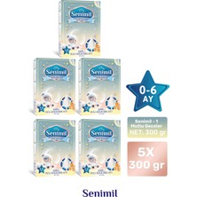Senimil 1 Mutlu Geceler  Bebek Sütü 300 gr (0-6 Ay)  5 Li Avantaj Paketi