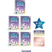 Senimil 2 Mutlu Geceler  Bebek Devam Sütü 300 gr (6-12 Ay)  5 Li Avantaj Paketi