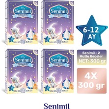 Senimil 2 Mutlu Geceler  Bebek Devam Sütü 300 gr (6-12 Ay)  4 Lü Avantaj Paketi