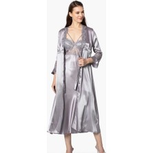 Pierre Cardin 6'lı Uzun Gecelik Sabahlık Set 6025 Royal Renk