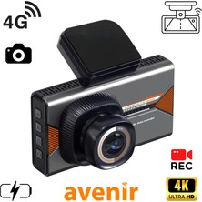 Avenir AV-C422 4g Sim Kartlı 2k 2 Kameralı Gps’li Araç Kamerası -App Kontrol