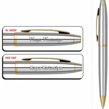 Isminize Özel Scrikss 35 Gold Krom Tükenmez Kalem