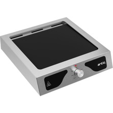 Antiq Flave Serisi Tek Düz Camlı Tezgah Üstü Elektrikli Barbekü - Inox