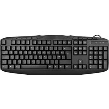  kb-250u siyah f usb multimedya 113 tuşlu kablolu klavye
