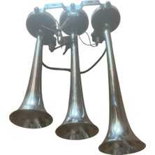 Arcars Korna 12V 3'lu Havalı Krom Elektrıklı