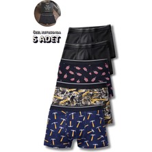 Cennetoğlu Erkek Likralı Pamuklu Boxer Özel Hijyenik Ambalajlı 5'li Paket