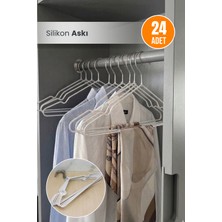 Orvila 24'lü  Silikon Kaplamalı Elbise Askısı Kıyafet Askısı Kaydırmaz Elbise Askısı