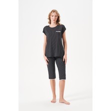 Pjs Kadın Siyah Kapri Pijama Takım 29132