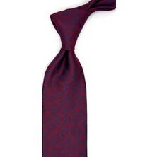 Kravatkolik Bordo - Lacivert Motif Desen Mendilli Klasik Kravat KK13690
