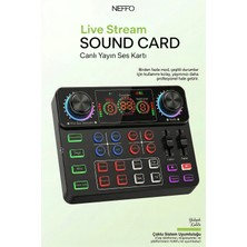 Neffo Profesyonel Ses Mikseri Bluetooth 5.0 Usb-C Otg Canlı Yayın Podcast Online Eğitim Uyumlu