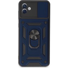 Erdo Ticaret Buğz Samsung Galaxy A04E Kılıf Pars Lens Yüzüklü Silikon - Lacivert