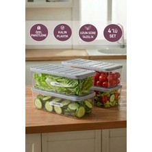 Selka Home 4 Adet 2 Lt. Nora Organizer Buzdolabı Buzluk Düzenleyici Saklama Kabı