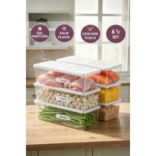 Selka Home 6 Adet 2 Lt. Nora Organizer Buzdolabı Buzluk Düzenleyici Saklama Kabı