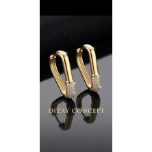 Dizay Concept Zirkon Taşlı Geometrik Xuping  Bayan Küpe