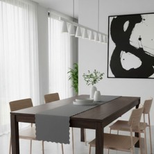 Grand Fine Art 4+1 Adet Deri Runner-Deri Supla-Fırfır Desenli Runner-Amerikan Servis 40X140 CM/33X44 cm