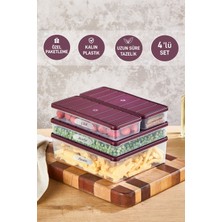 Selka Home 4'lü Set Nora Organizer Buzdolabı Buzluk Düzenleyici Saklama Kabı ( 1 Adet 4 Lt. 1 Adet 2,25 Lt. 2 Adet 1 Lt. )