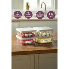 Selka Home 4 Adet 0.5 Lt. Nora Organizer Buzdolabı Buzluk Düzenleyici Saklama Kabı