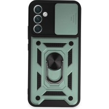 Erdo Ticaret Buğz Samsung Galaxy A34 5g Kılıf Pars Lens Yüzüklü Silikon - Yeşil