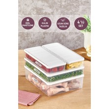 Selka Home 4'lü Set Nora Organizer Buzdolabı Buzluk Düzenleyici Saklama Kabı ( 1 Adet 4 Lt. 1 Adet 2,25 Lt. 2 Adet 1 Lt. )