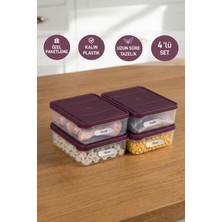 Selka Home 4 Adet 0.5 Lt. Nora Organizer Buzdolabı Buzluk Düzenleyici Saklama Kabı