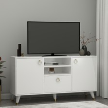 Betroya Cedi Konsol Beyaz Tv Ünitesi Gümüşlük Çok Amaçlı Dolap