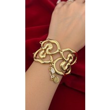 Dalgalı Gold Zincir Bileklik