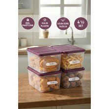 Selka Home 4 Adet Derin 1 Lt. Nora Organizer Buzdolabı Buzluk Düzenleyici Saklama Kabı