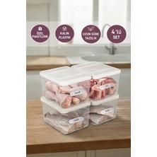 Selka Home 4 Adet Derin 1 Lt. Nora Organizer Buzdolabı Buzluk Düzenleyici Saklama Kabı