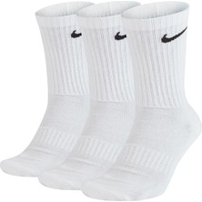 Nike Everyday Cotton Cushıoned Crew Beyaz Çorap 3'lü Paket 42-46 Beden Konforlu Kullanım SX7664-100