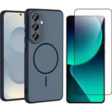 Vendas Samsung Galaxy A57 Kılıf M-Safe Şarj Özellikli Zore Tea Kapak + Cam Ekran Koruyucu
