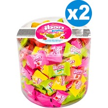Elvan Ibon Fruity Meyve Aromalı Sütlü Dolgulu Sert Şekerleme 2 kg Karışık Tatlılar İçin