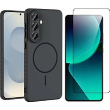 Vendas Samsung Galaxy A57 Kılıf M-Safe Şarj Özellikli Zore Tea Kapak + Cam Ekran Koruyucu