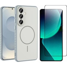 Vendas Samsung Galaxy A57 Kılıf M-Safe Şarj Özellikli Zore Tea Kapak + Cam Ekran Koruyucu