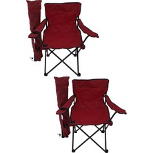 Bofigo 2'li Katlanır Kamp Sandalyesi Kırmızı Polyester Taşıma Çantalı Fonksiyonel Kullanım