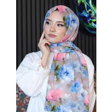 Afvente Çiçek Desen Mint Soft Pamuk Şal