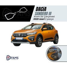 Fams Otomotiv Dacia Sandero Krom Sis Çerçevesi 2 Parça 2020> Paslanmaz Çelik