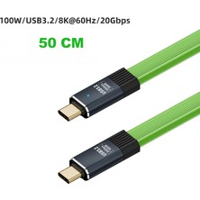 Silabor Type-C Tam Fonksiyonlu Esnek Veri Kablosu Usb3.2 20GB Iletimi Destekler 100W Hızlı Şarj Uzun Düz
