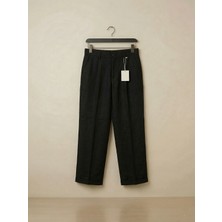 Kastrioti Pile Detaylı Relax-Fit Baggy Keten Pantolon