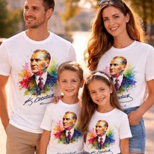 CZMD Renkli Atatürk Baskılı Imzalı Tişört %100