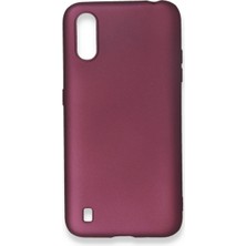 Erdo Ticaret Buğz Samsung Galaxy A01 Kılıf First Silikon - Mürdüm