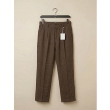 Kastrioti Pile Detaylı Relax-Fit Baggy Keten Pantolon