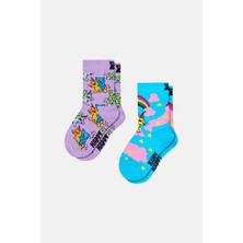 Happy Socks - Çocuk Unicorn Desenli 2\'li Çorap Seti