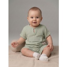 Erkek Bebek Müslin 2'li Şortlu Takım